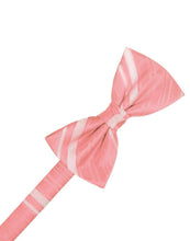 Cardi Pre-Tied Coral Reef Striped Satin Bow Tie