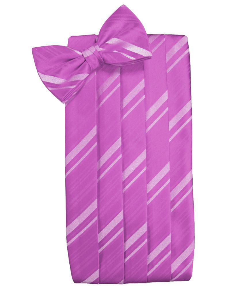 Cardi Fuchsia Kids Striped Satin Cummerbund