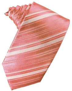 Cardi Self Tie Guava Striped Satin Necktie
