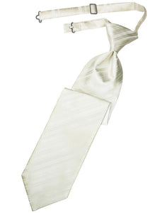 Cardi Pre-Tied Ivory Striped Satin Necktie