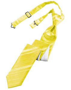 Cardi Pre-Tied Lemon Striped Satin Skinny Necktie