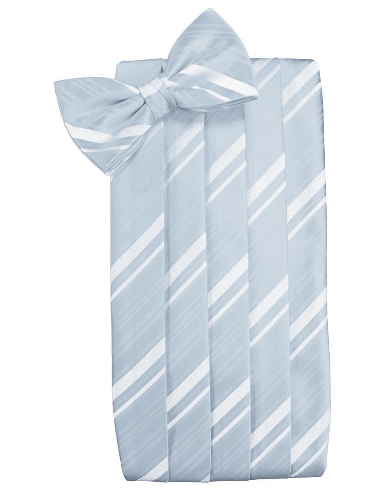 Cardi Light Blue Striped Satin Cummerbund