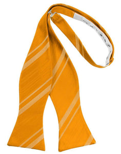 Cardi Self Tie Mandarin Striped Satin Bow Tie