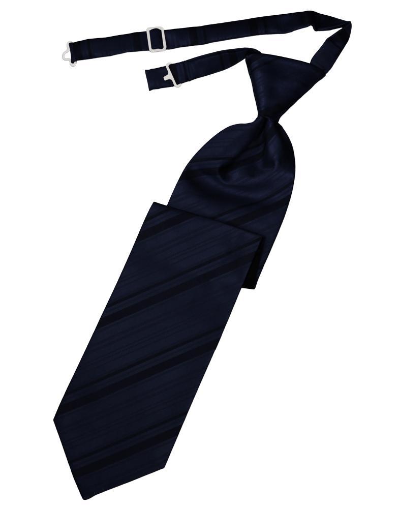 Cardi Midnight Blue Striped Satin Kids Necktie