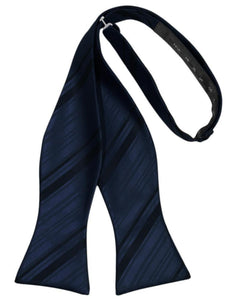 Cardi Self Tie Midnight Striped Satin Bow Tie