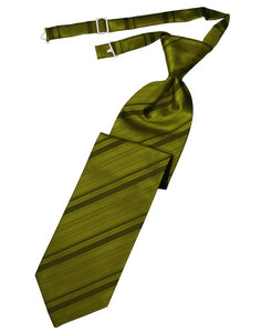 Cardi Pre-Tied Moss Striped Satin Necktie