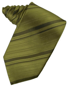 Cardi Self Tie Moss Striped Satin Necktie