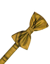 Cardi Pre-Tied New Gold Striped Satin Bow Tie