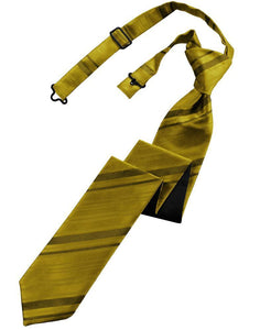 Cardi Pre-Tied Gold Striped Satin Skinny Necktie