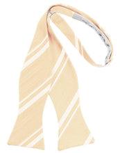 Cardi Self Tie Peach Striped Satin Bow Tie