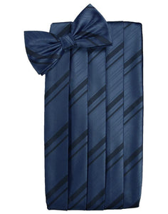 Cardi Peacock Kids Striped Satin Cummerbund