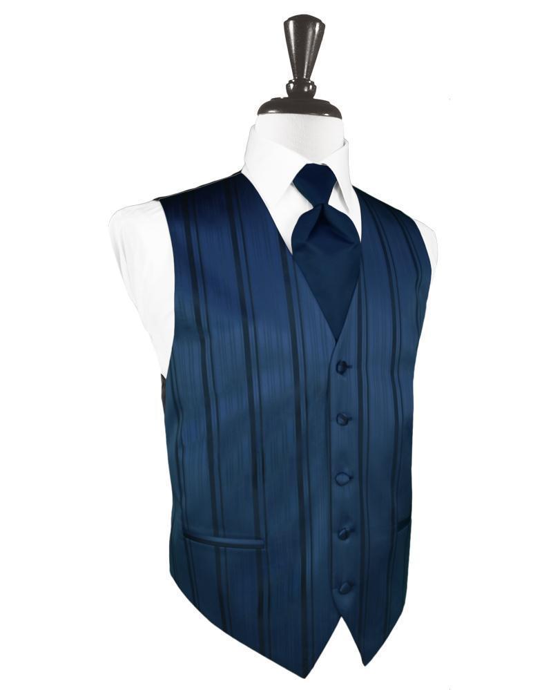 Cardi Peacock Striped Satin Tuxedo Vest