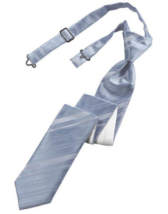 Cardi Pre-Tied Periwinkle Striped Satin Skinny Necktie