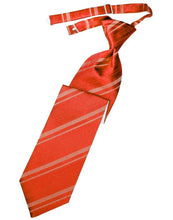 Cardi Pre-Tied Persimmon Striped Satin Necktie