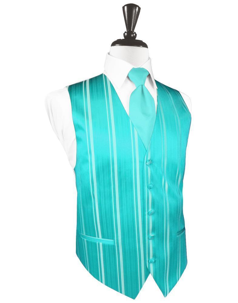 Cardi Pool Striped Satin Tuxedo Vest