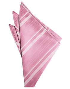 Cardi Rose Petal Striped Satin Pocket Square