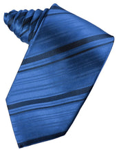 Cardi Self Tie Royal Blue Striped Satin Necktie