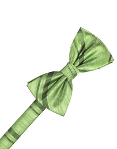 Cardi Sage Striped Satin Kids Bow Tie