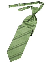 Cardi Pre-Tied Sage Striped Satin Necktie