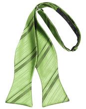 Cardi Self Tie Sage Striped Satin Bow Tie