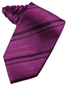 Cardi Self Tie Sangria Striped Satin Necktie