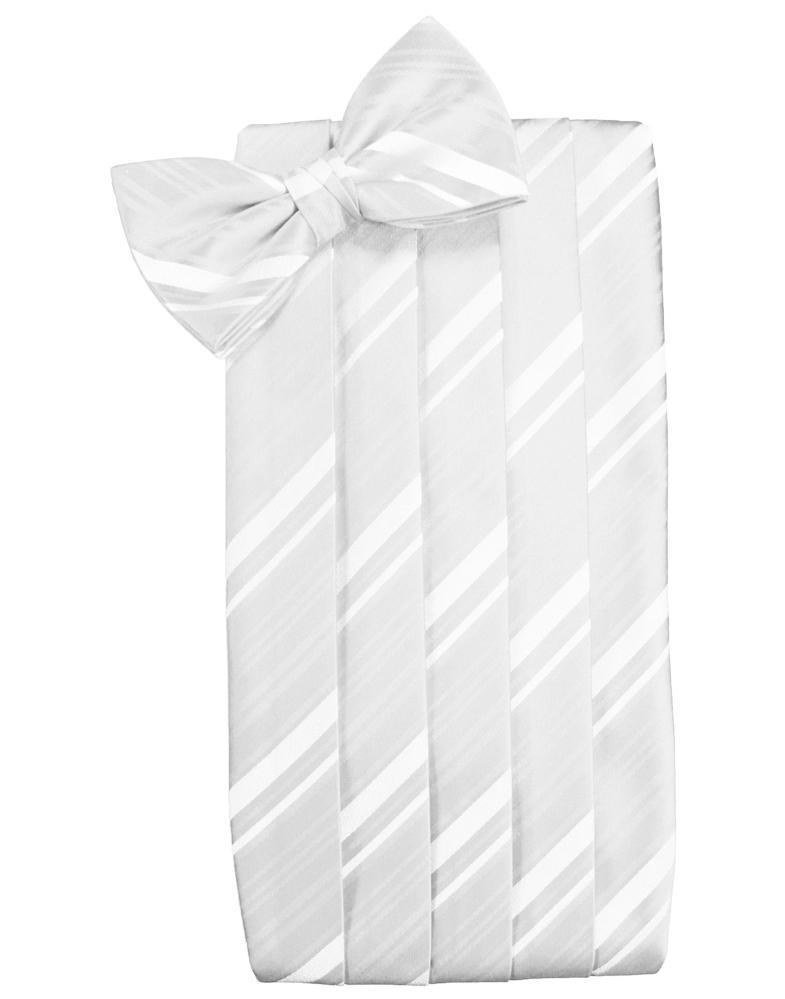 Cardi White Striped Satin Cummerbund