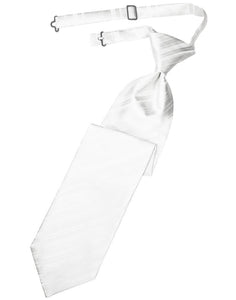 Cardi White Striped Satin Kids Necktie