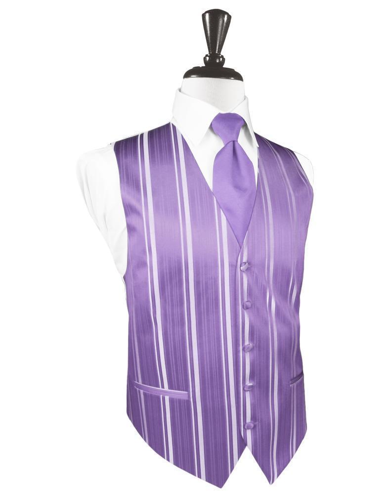 Cardi Wisteria Striped Satin Tuxedo Vest