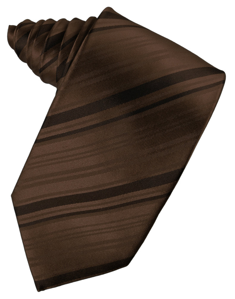 Cristoforo Cardi Chocolate Striped Silk Necktie