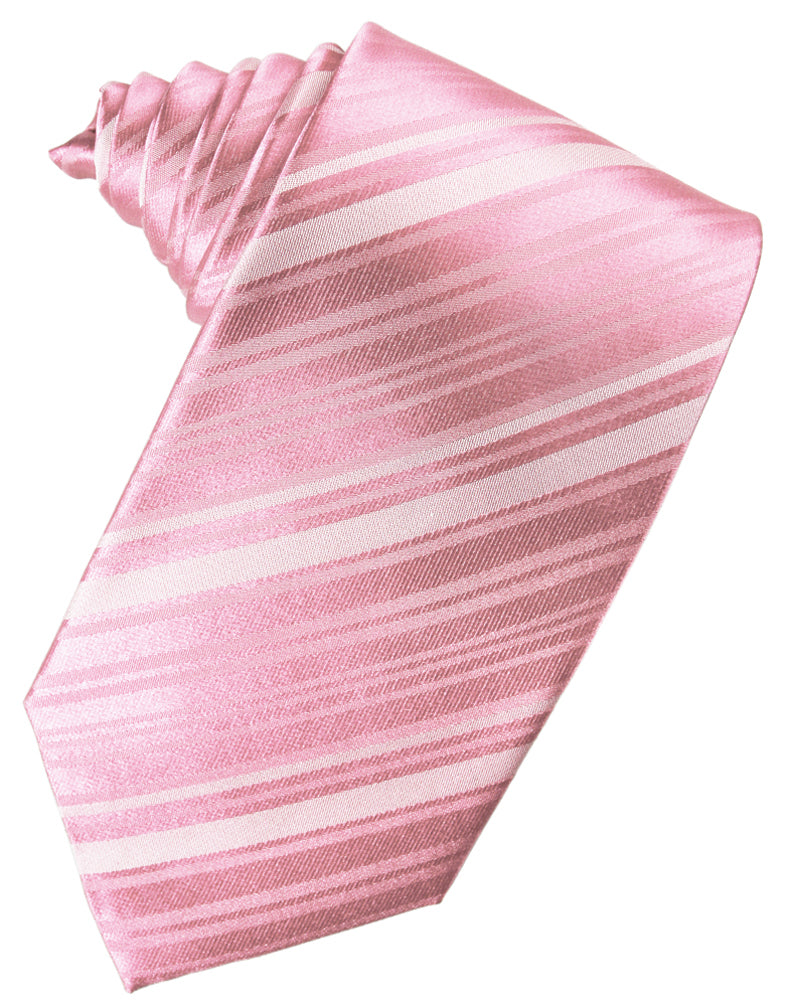 Cristoforo Cardi Coral Striped Silk Necktie