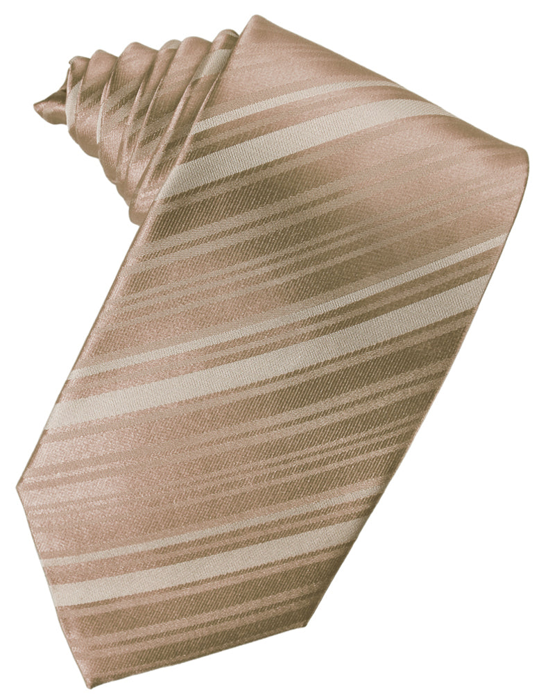 Cristoforo Cardi Latte Striped Silk Necktie