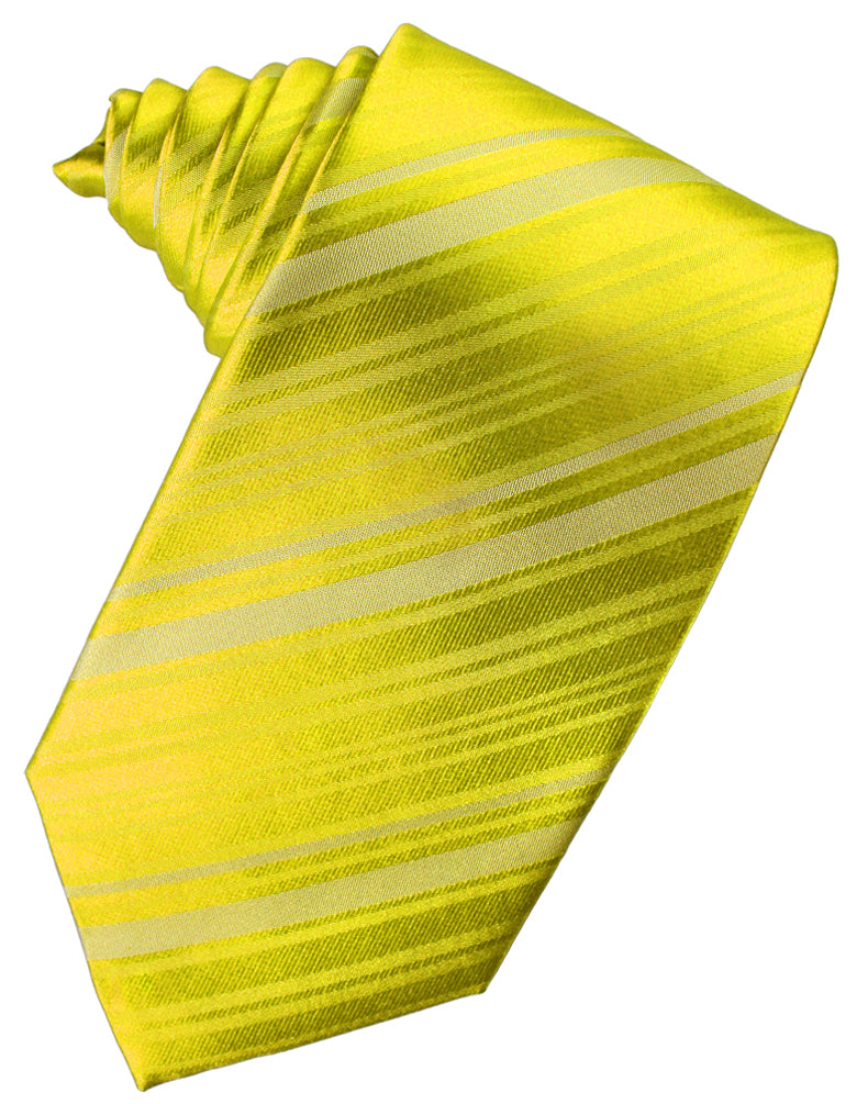 Cristoforo Cardi Lemon Striped Silk Necktie