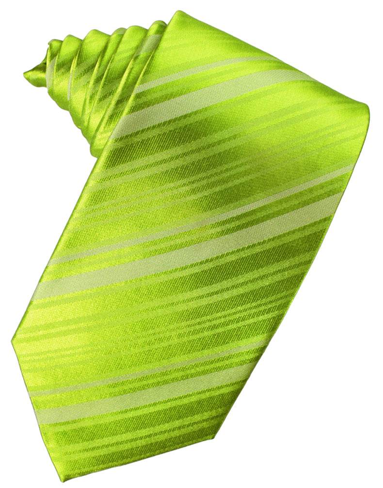 Cristoforo Cardi Lime Striped Silk Necktie