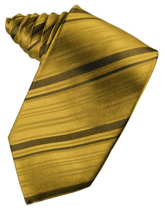 Cristoforo Cardi Gold Striped Silk Necktie