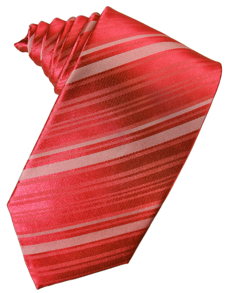 Cristoforo Cardi Persimmon Striped Silk Necktie