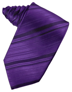 Cristoforo Cardi Purple Striped Silk Necktie