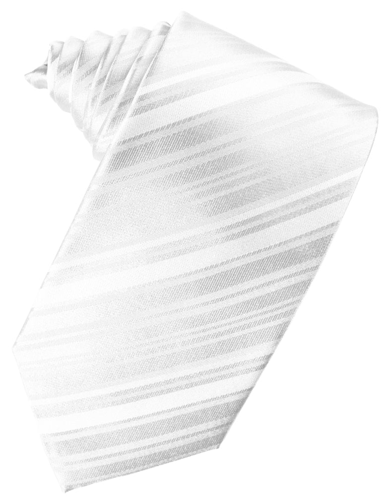 Cristoforo Cardi White Striped Silk Necktie