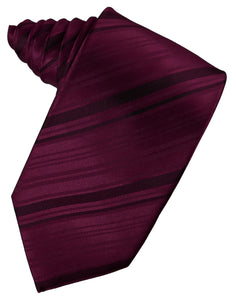 Cristoforo Cardi Wine Striped Silk Necktie