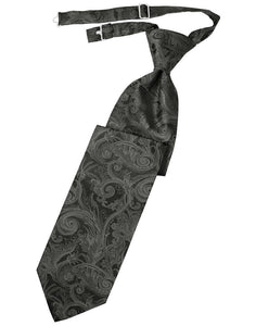 Cardi Pre-Tied Charcoal Tapestry Necktie