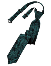 Cardi Pre-Tied Jade Tapestry Skinny Necktie