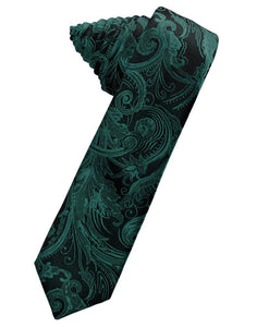 Cardi Self Tie Jade Tapestry Skinny Necktie