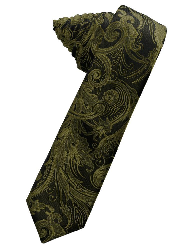 Cardi Self Tie Moss Tapestry Skinny Necktie