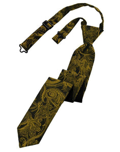 Cardi Pre-Tied Gold Tapestry Skinny Necktie