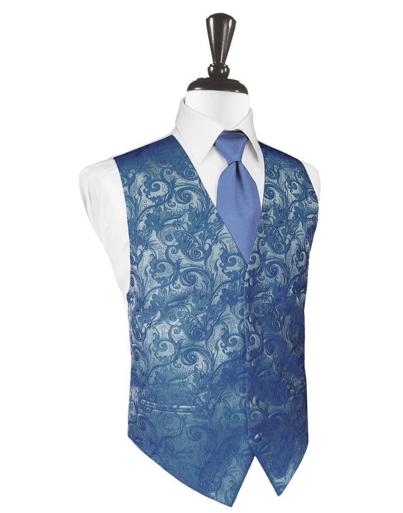 Cardi Periwinkle Tapestry Tuxedo Vest