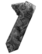 Cardi Self Tie Silver Tapestry Skinny Necktie