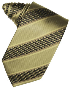 Cardi Self Tie Champagne Venetian Stripe Necktie
