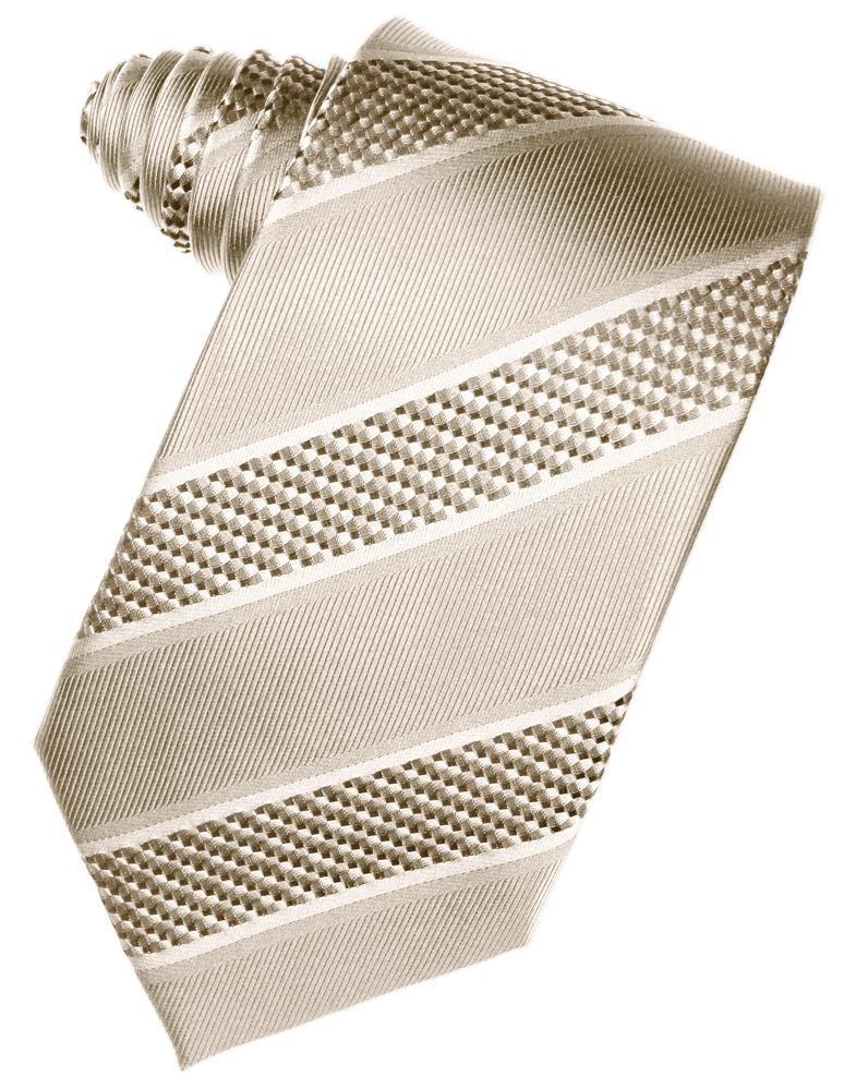 Cardi Self Tie Light Champagne Venetian Stripe Necktie