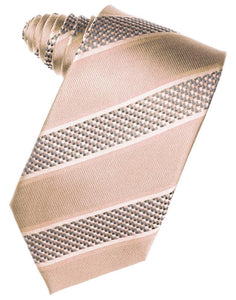 Cardi Self Tie Peach Venetian Stripe Necktie
