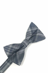 Cardi Grey Madison Plaid Kids Bow Tie