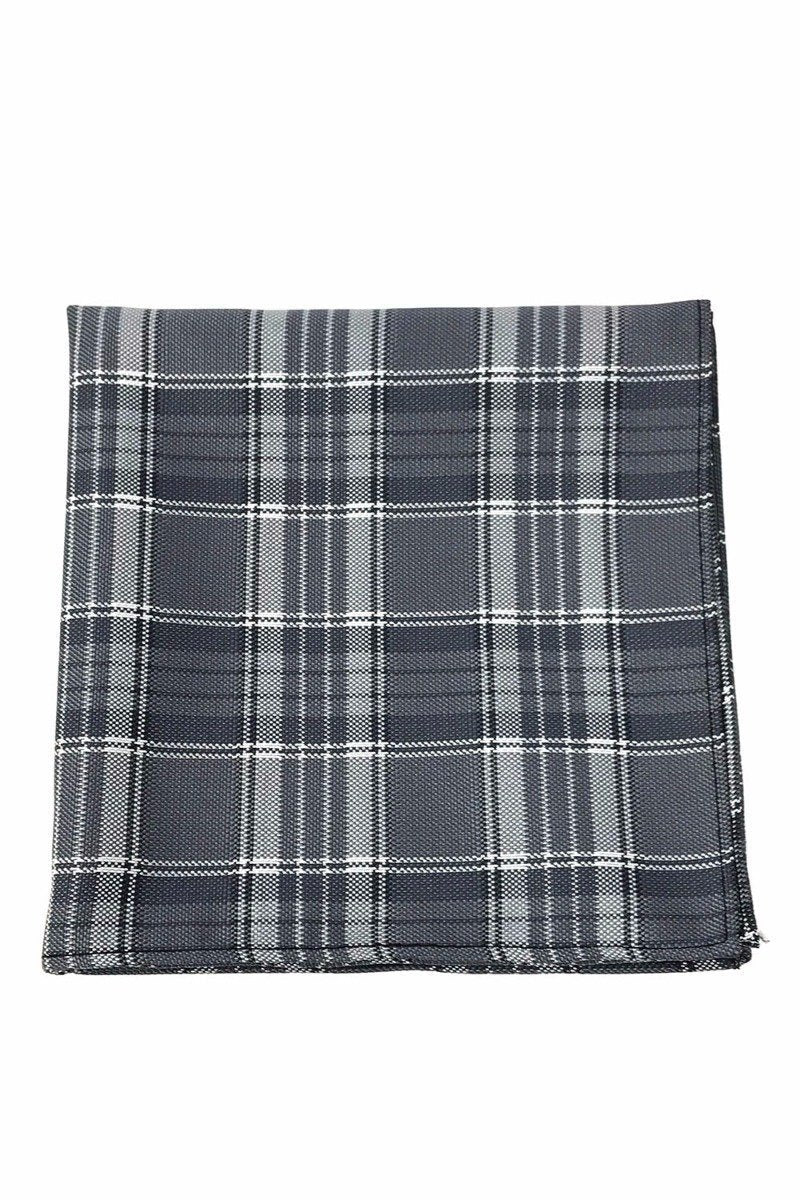 Cardi Grey Madison Plaid Pocket Square